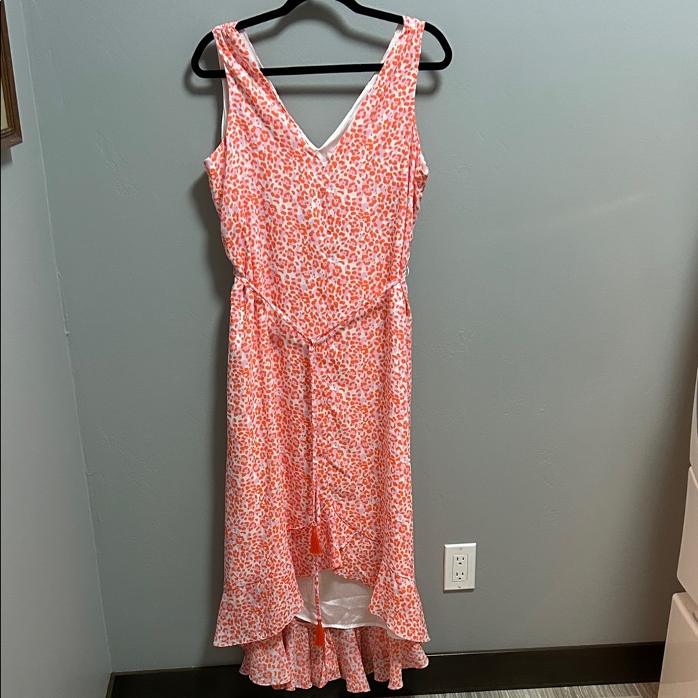 NWT Tommy Bahama Charming Cheetah Orange Pink Women's Dress size Medium
